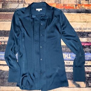 Equipment femme Blue satin Dress Shirt medium